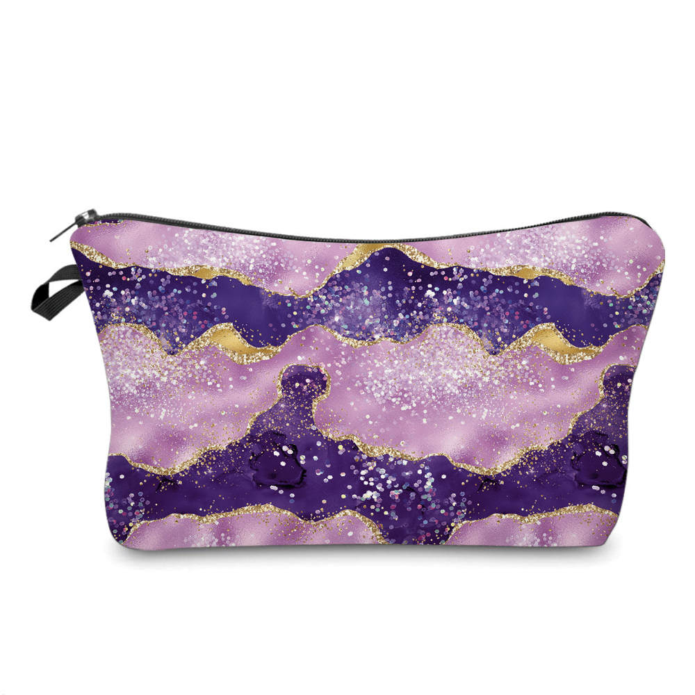 Pouch - Lighter Purple Gold Sparkle Waves - Three Bears Boutique