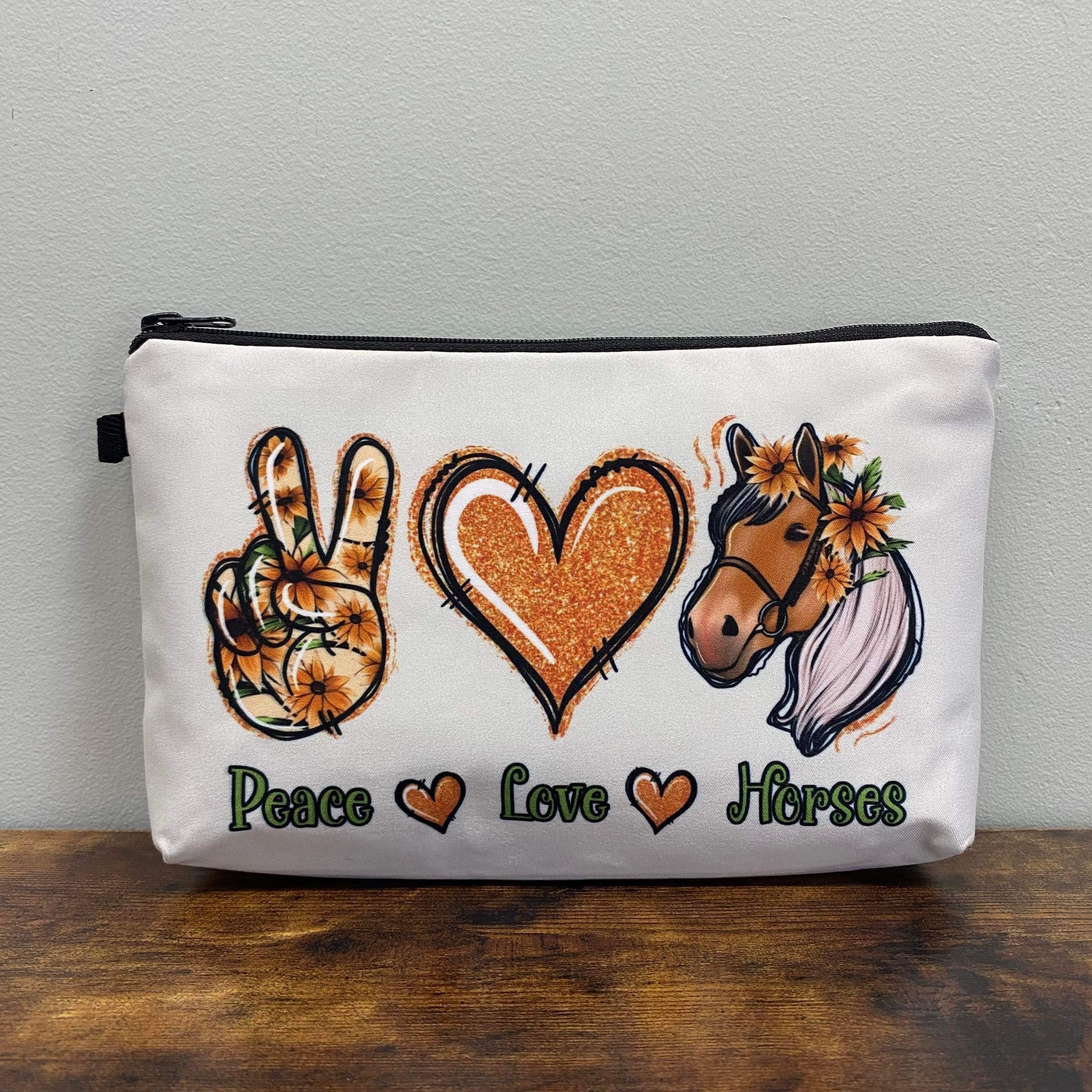 Pouch - Horse, Peace Love Horses - Three Bears Boutique