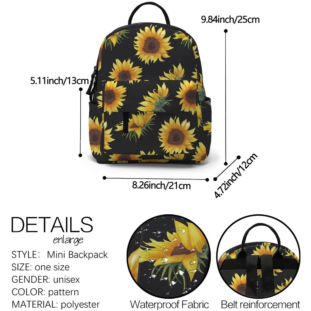 Mini Backpack - Sunflower with Stem - Three Bears Boutique