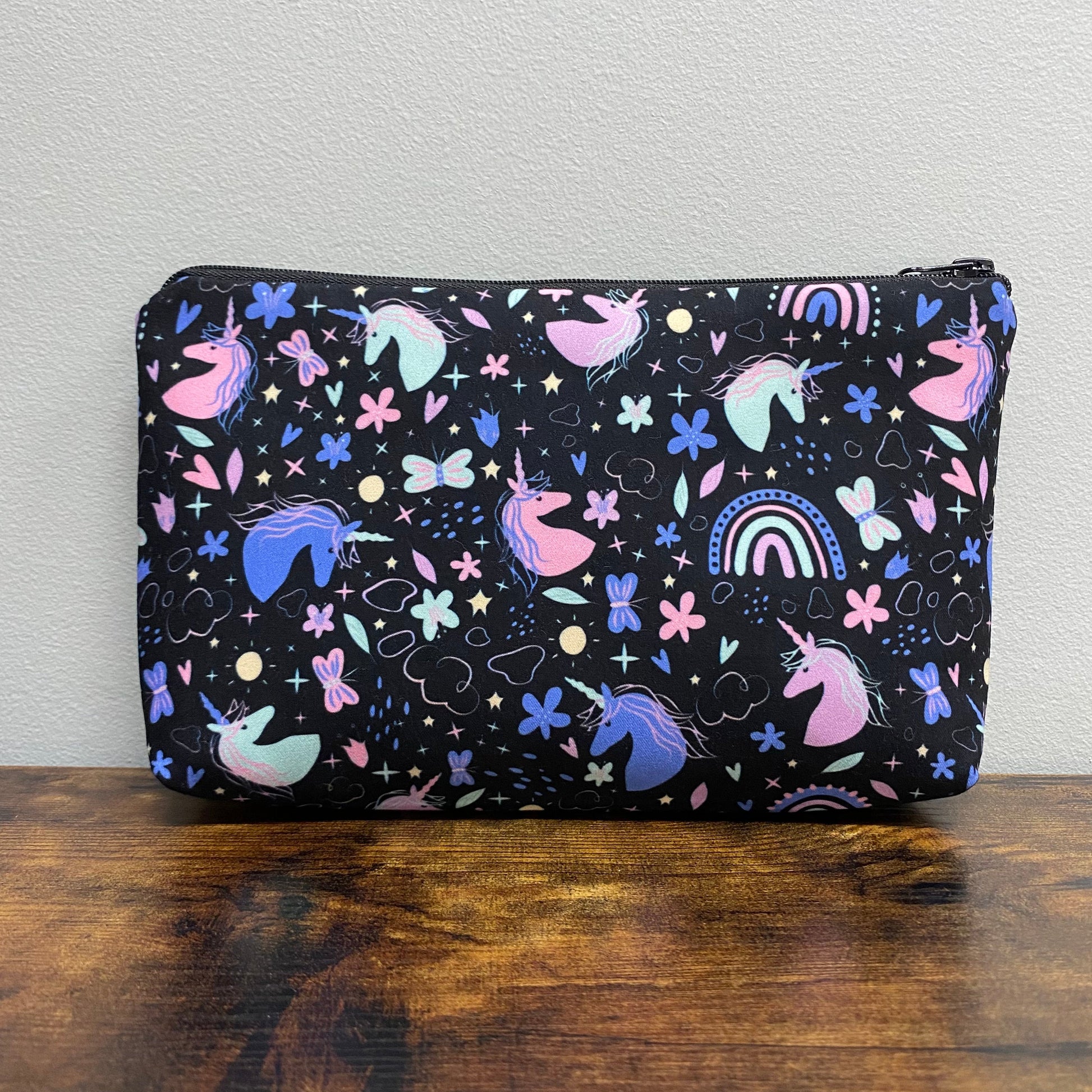 Pouch - Unicorn Doodles on Black - Three Bears Boutique