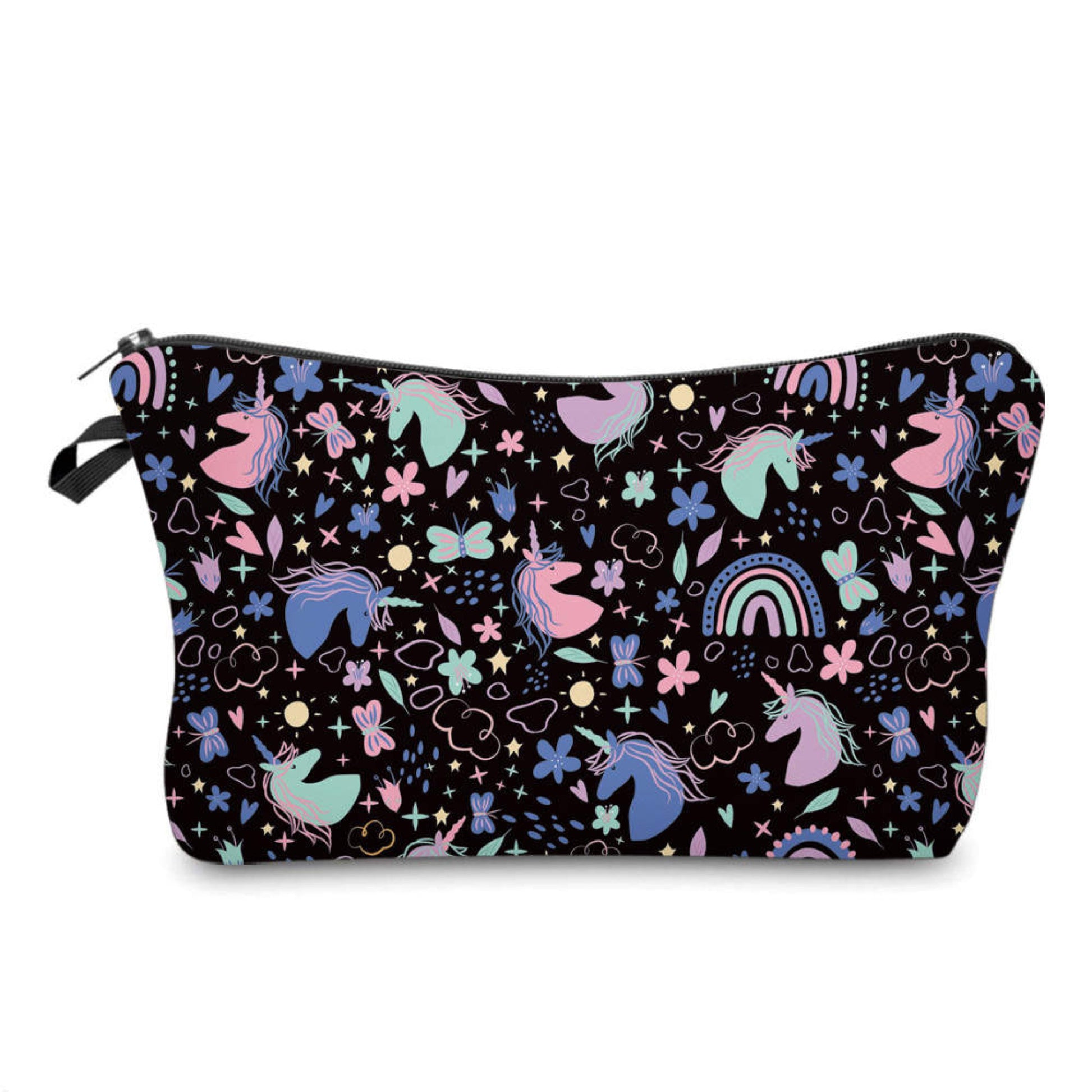 Pouch - Unicorn Doodles on Black - Three Bears Boutique