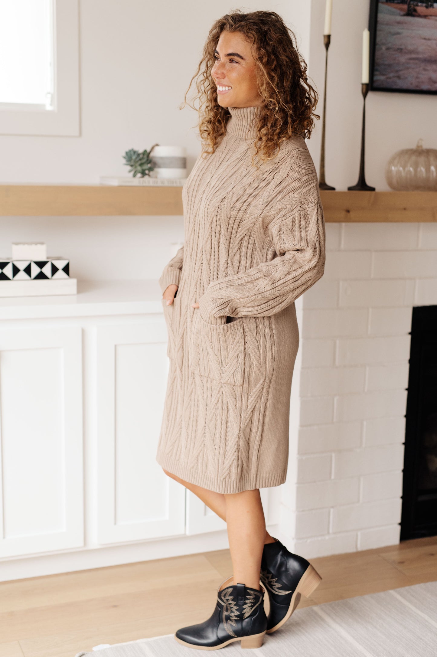 Bundled Beauty Turtleneck Sweater Dress - Three Bears Boutique