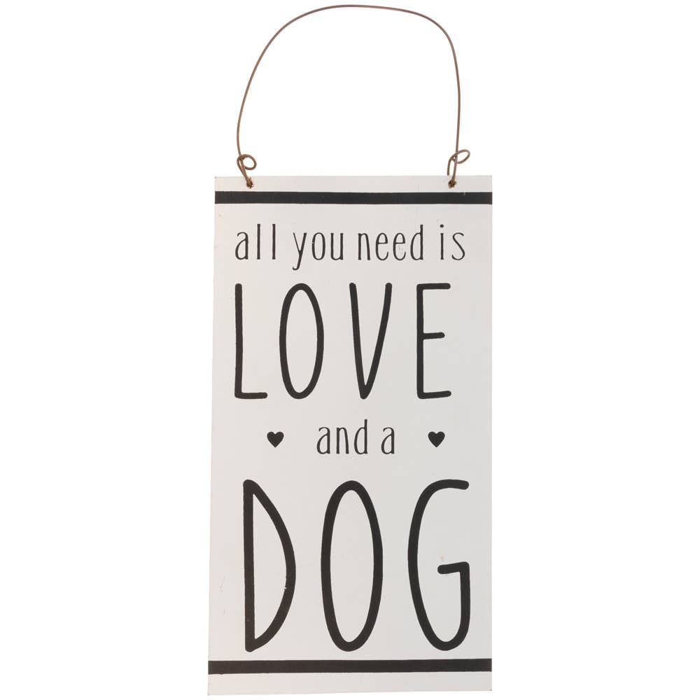 Love And A Dog Wood Sign - Three Bears Boutique