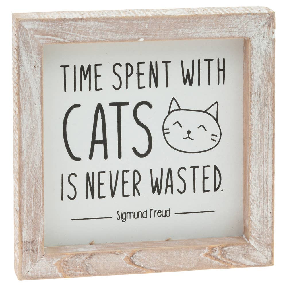 Time Spent With Cats Wood Sign - Three Bears Boutique