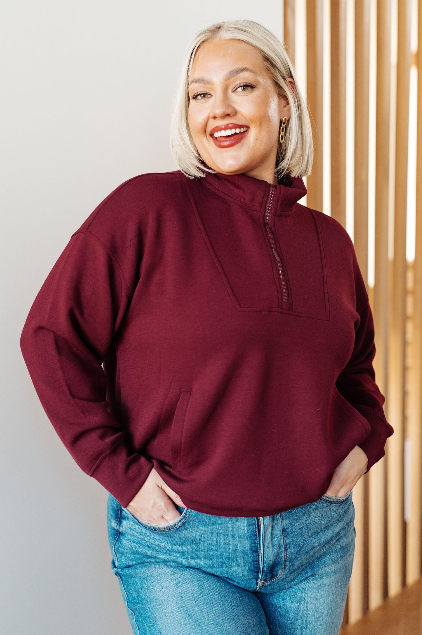 Handle That Half Zip Pullover - Three Bears Boutique