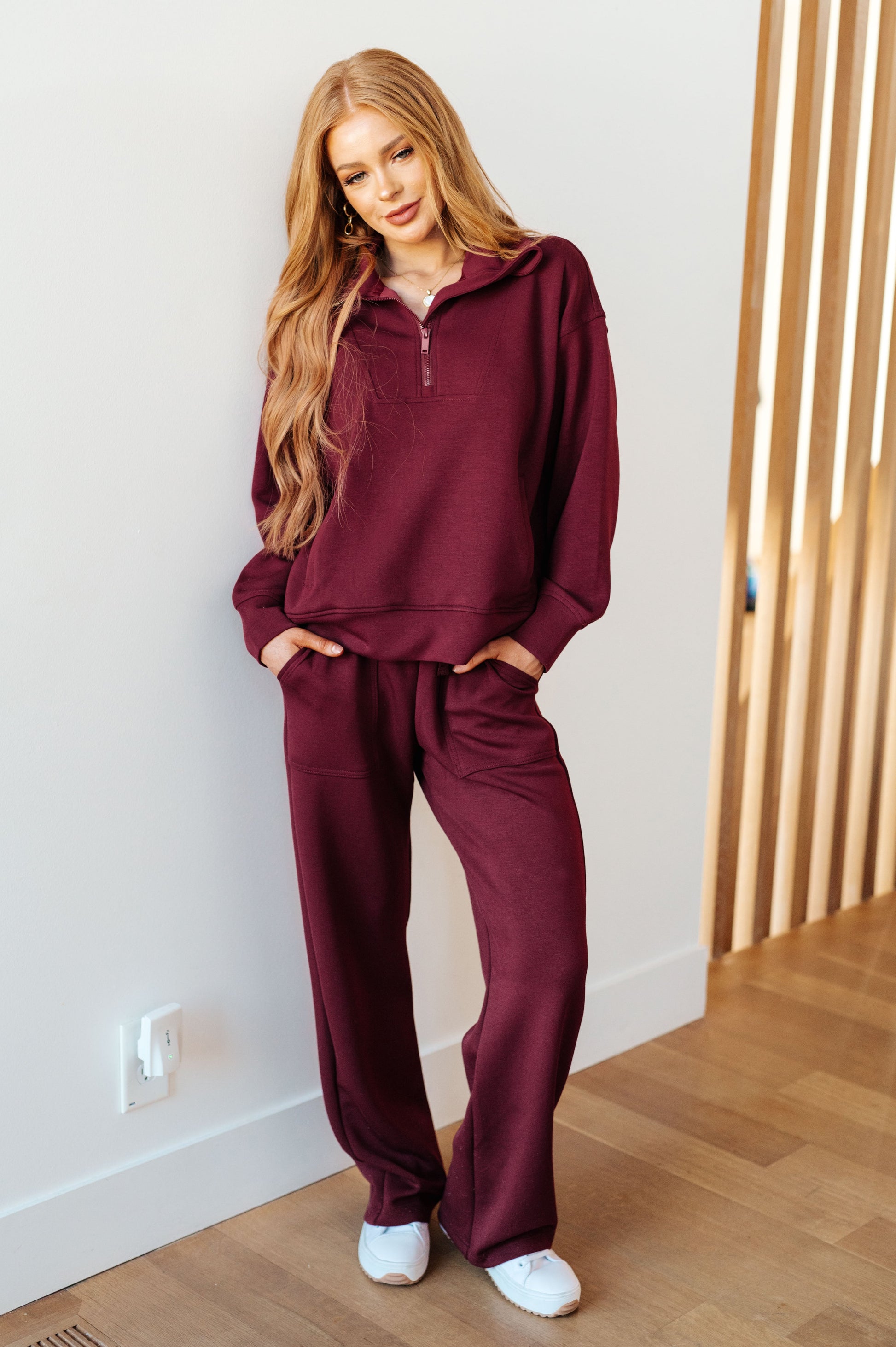 Handle That Straight Leg Pants in Wine - Three Bears Boutique