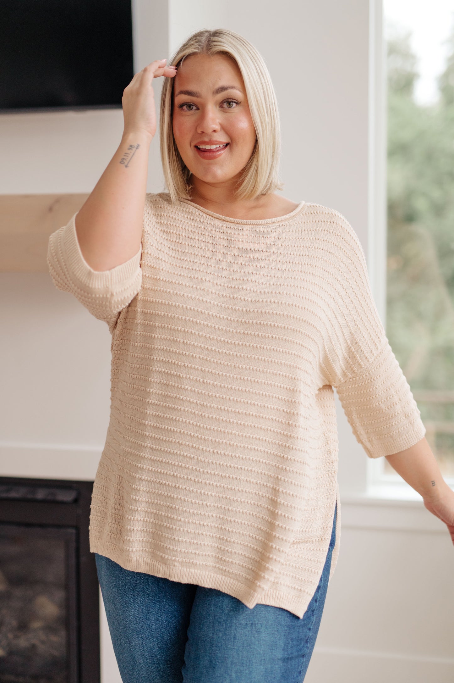 High Tide Oversized Top in Cream - Three Bears Boutique