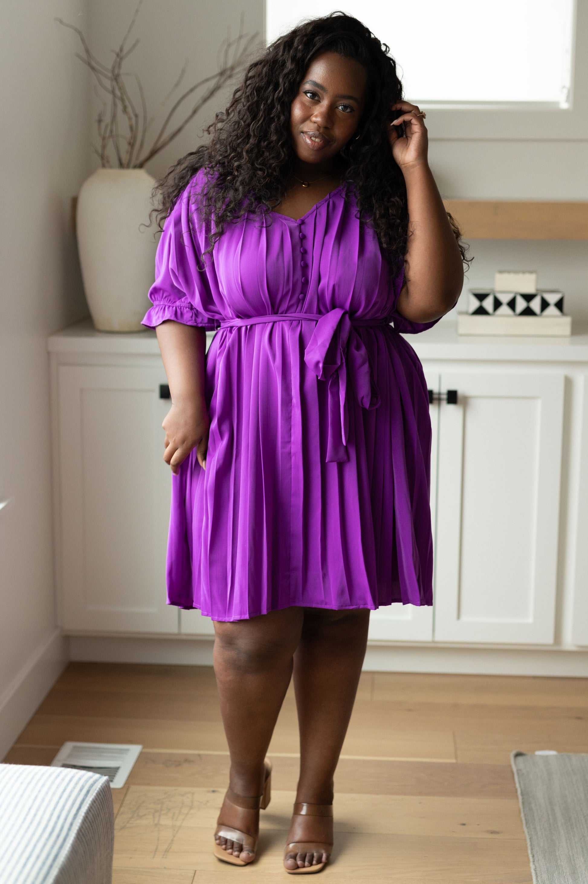 Hold And Squeeze Me Pleated Dress - Three Bears Boutique
