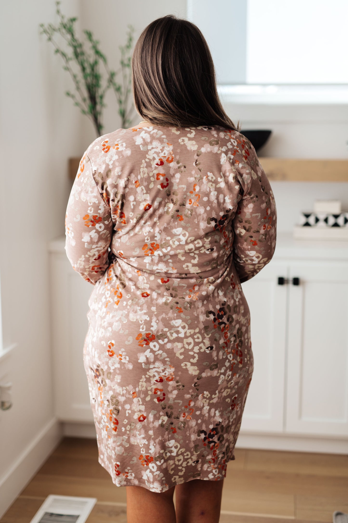 Honey Do I Ever Faux Wrap Dress in Taupe - Three Bears Boutique