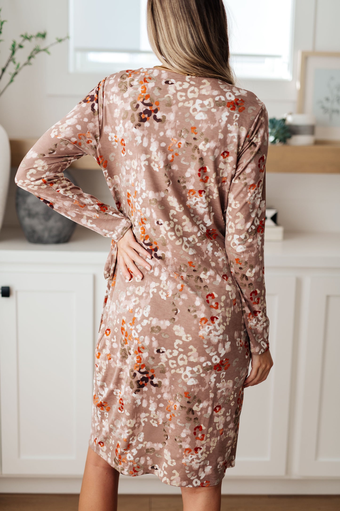 Honey Do I Ever Faux Wrap Dress in Taupe - Three Bears Boutique