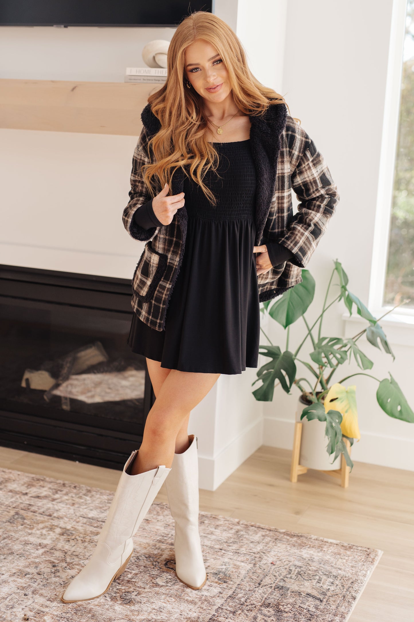 In the Thick of It Long Sleeve Skort Dress - Three Bears Boutique
