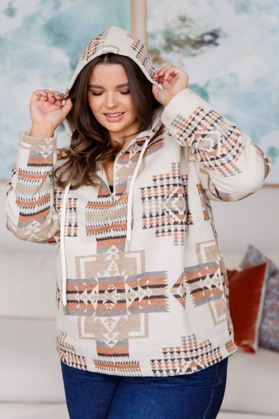 Just Going For It Aztec Hoodie - Three Bears Boutique