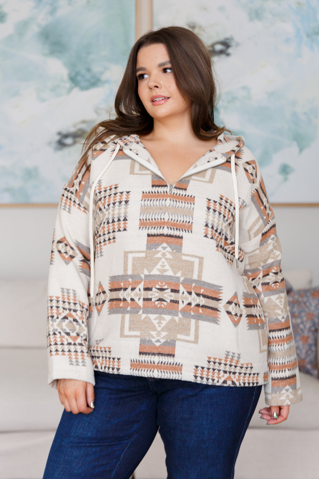 Just Going For It Aztec Hoodie - Three Bears Boutique