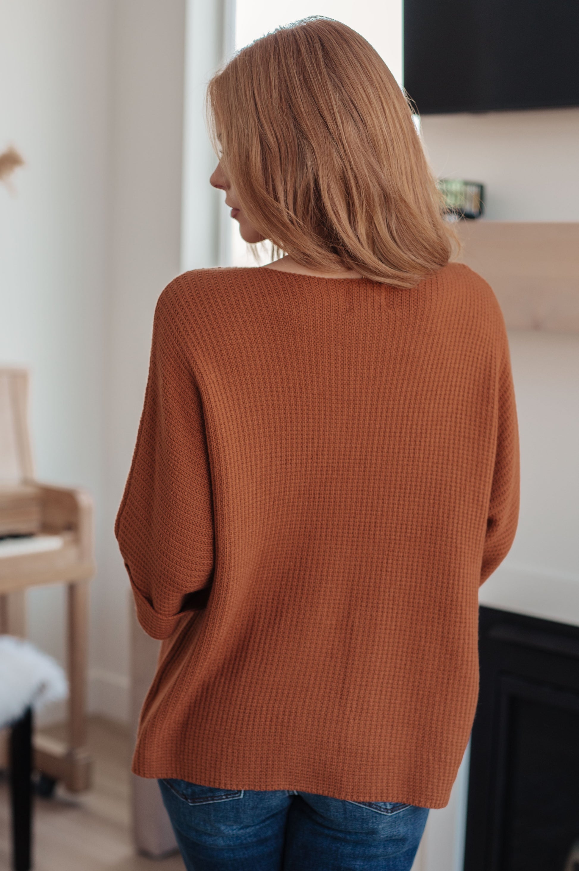 Lotta Love Knitted Sweater Top in Rust - Three Bears Boutique