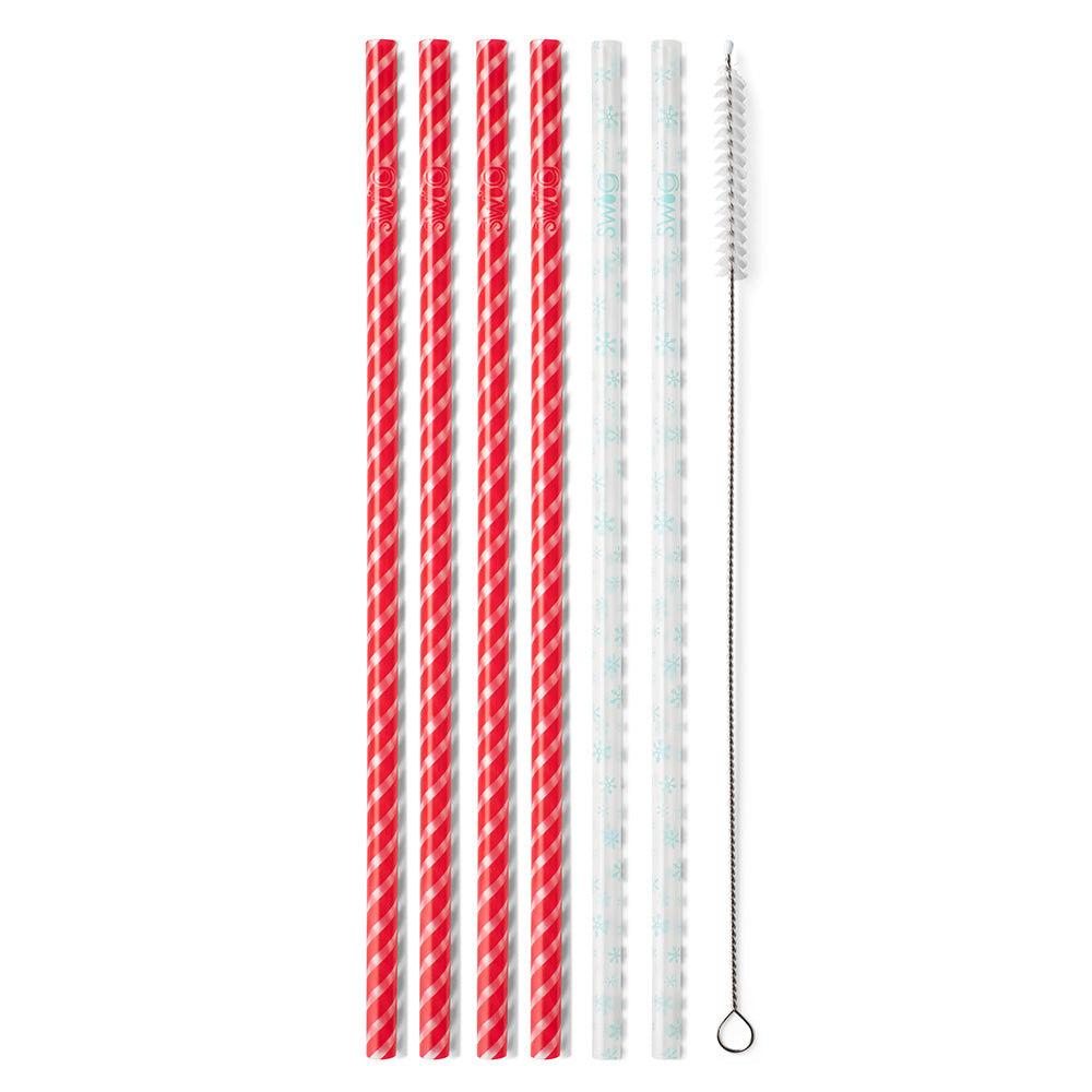 Candy Cane Reusable Straw Set - Three Bears Boutique