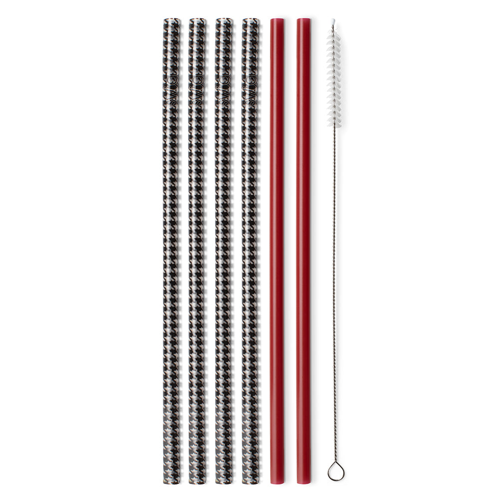 Houndstooth Reusable Straw Set - Three Bears Boutique