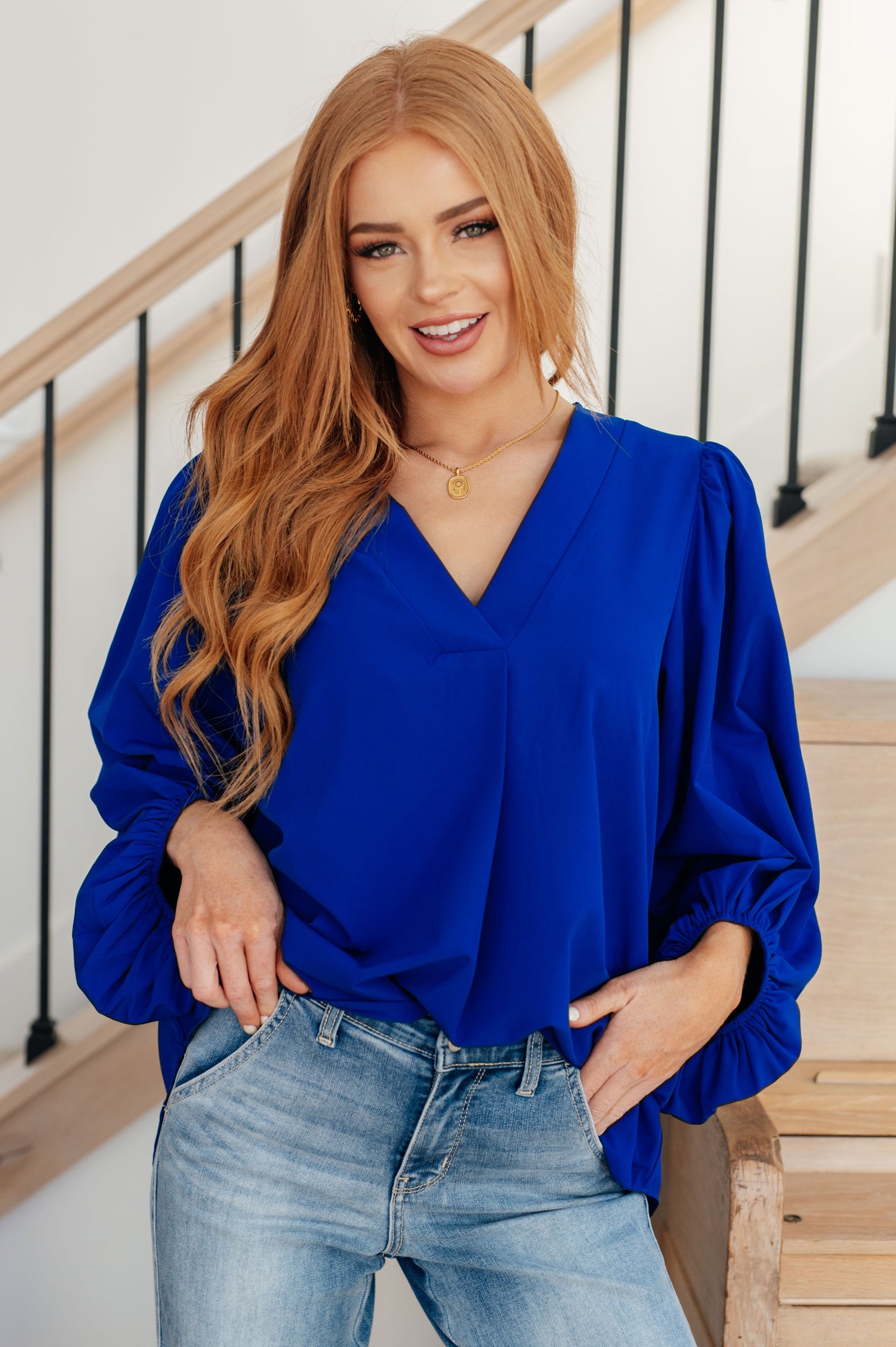 What Do You Say Balloon Sleeve Blouse - Three Bears Boutique