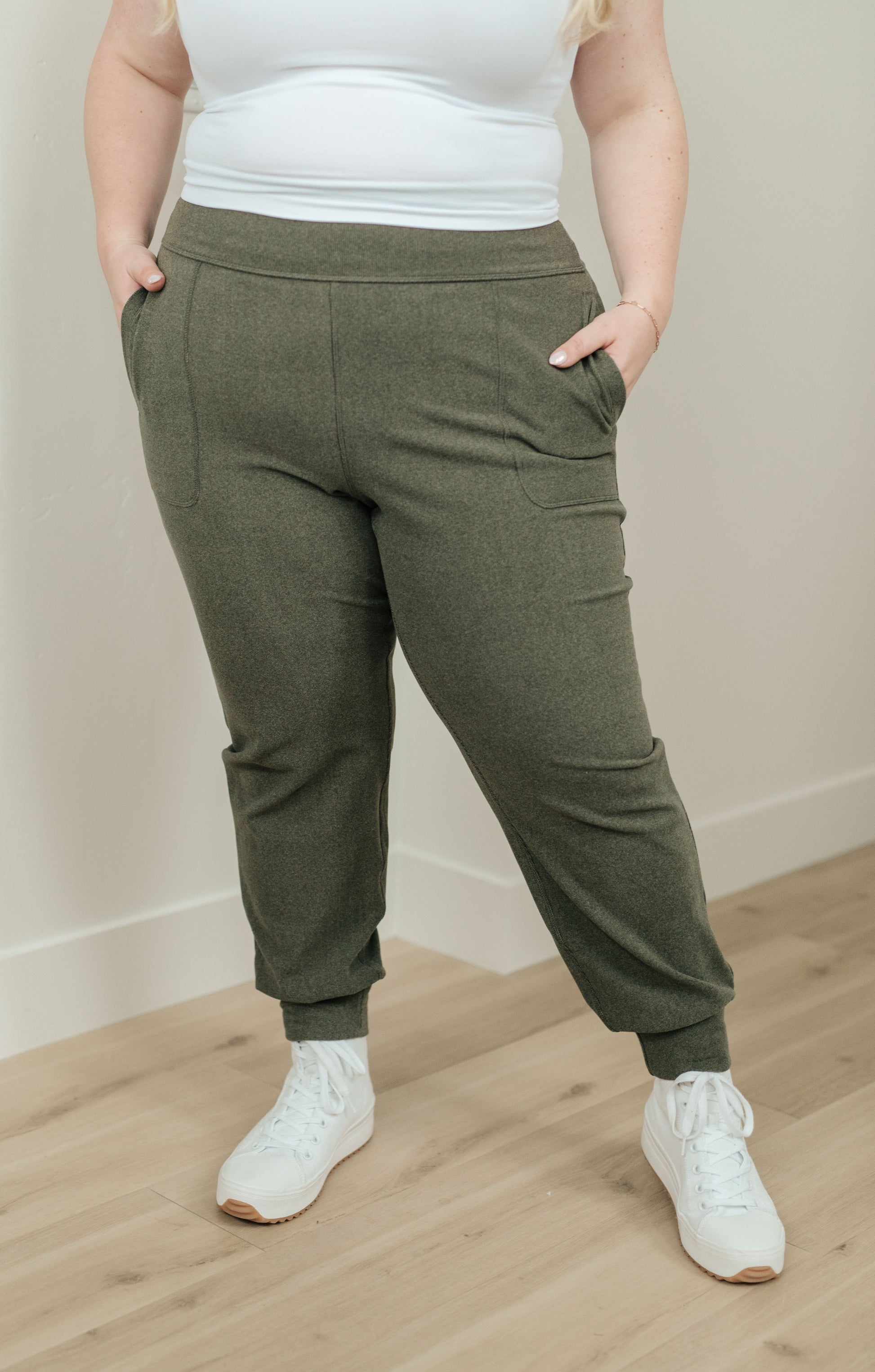 Where Are You High Rise Joggers in Olive - Three Bears Boutique