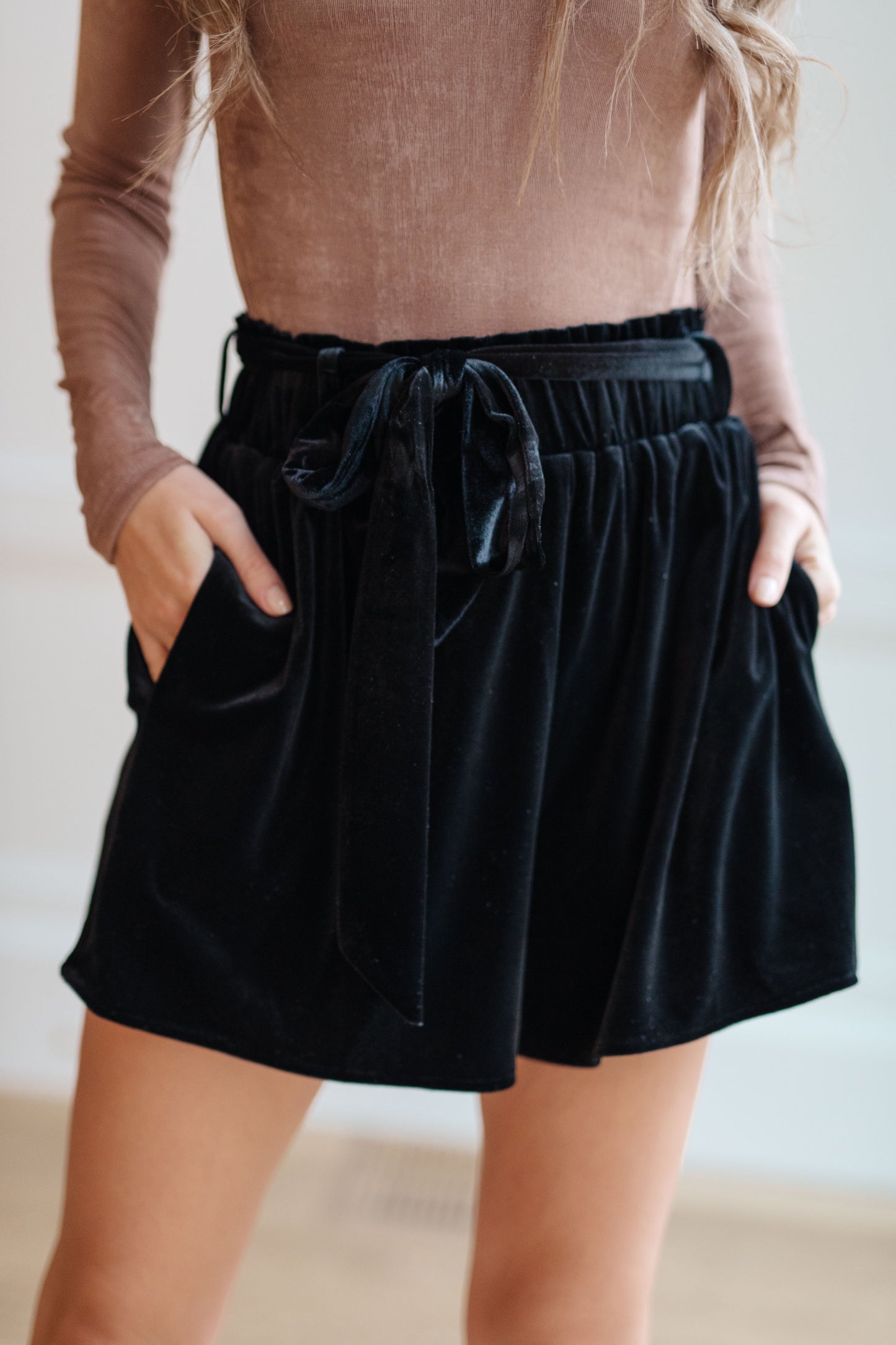 Wrapped in Velvet Shorts - Three Bears Boutique